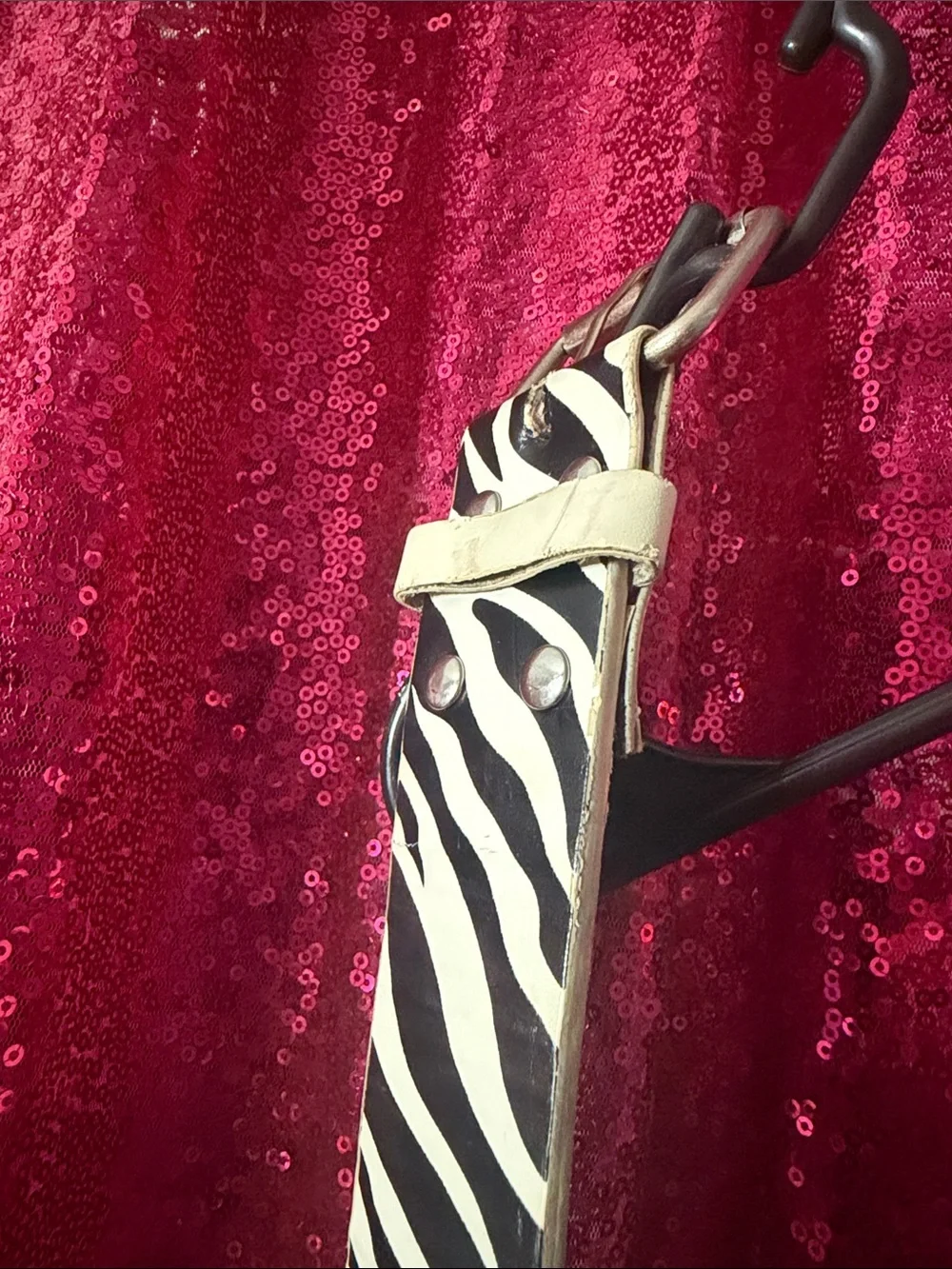 Y2K Zebra Print Pink Belt